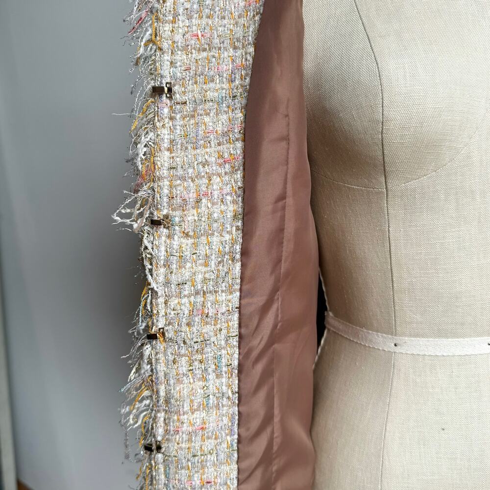 MCGINN FOR NORDSTROM 'Elizabeth' Pastel Tweed Boucle Blazer - Picture 8 of 10